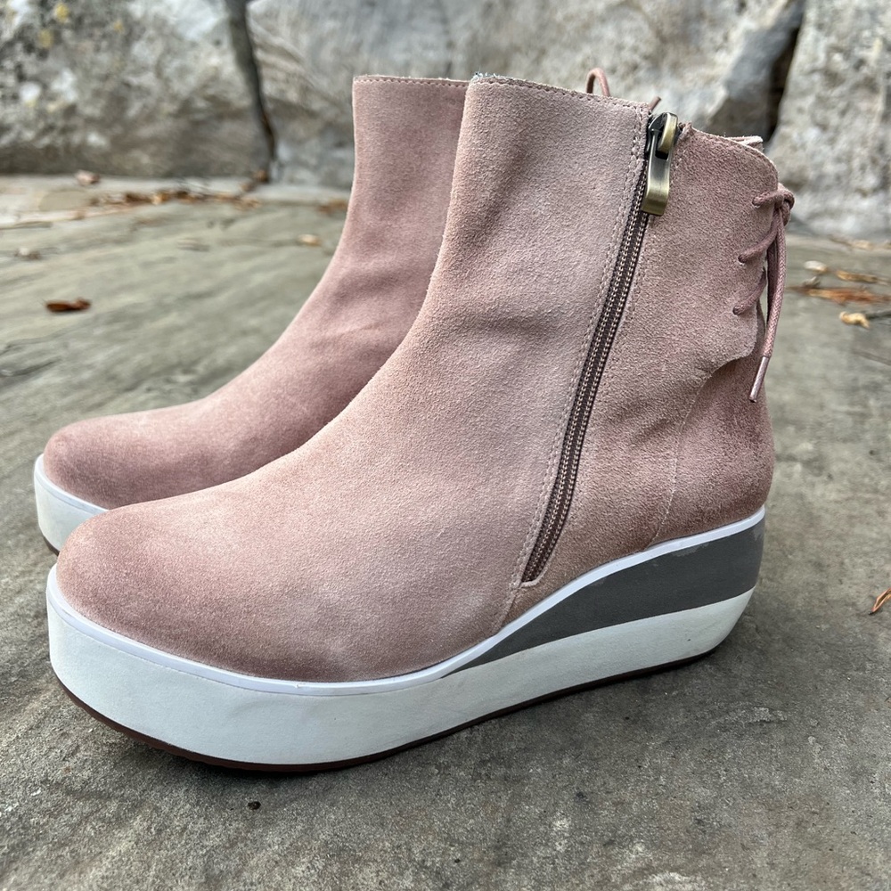 Antelope Blush Suede Ankle Booties